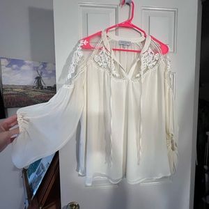 Flowy embroidered shoulder top